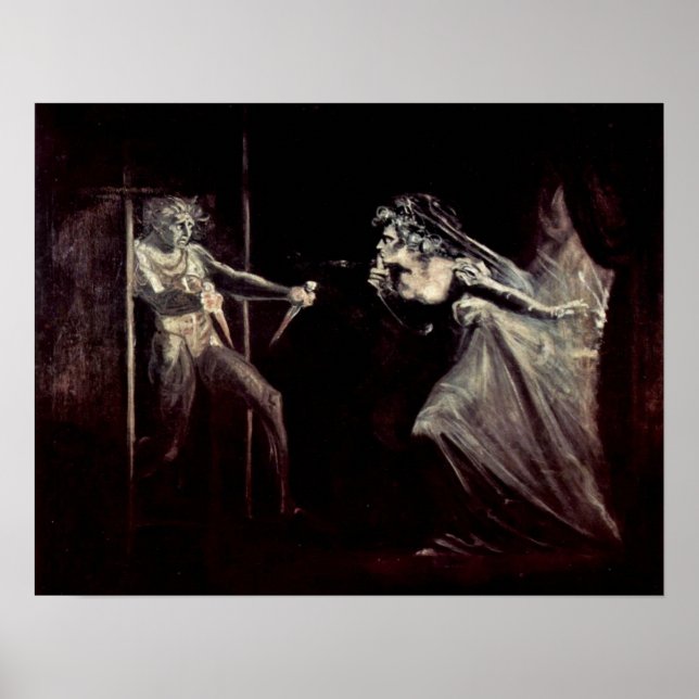 Poster Lady Macbeth recebe punhais de Henry Fuseli (Frente)