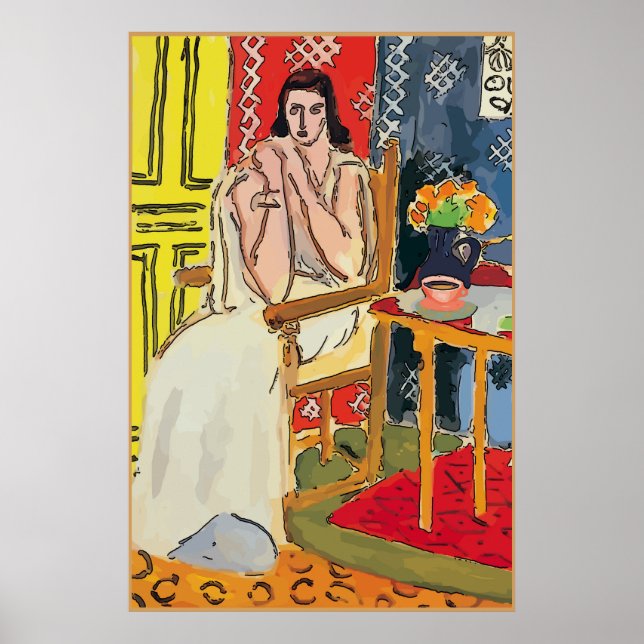 Poster Lady Matisse com a Taça de Café Laranja (Frente)