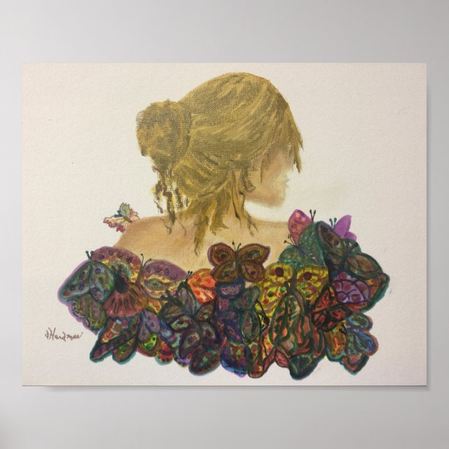 Poster Lady 'N Borboletas Canvas (Frente)