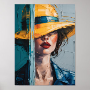 Poster Lady no Chapéu Amarelo