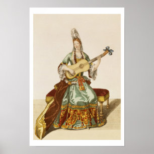 Poster Lady of Quality tocando guitarra, placa de moda,