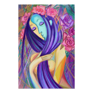 Pôster Lady Rosa - Estilo de Arte Moderna - Pintura Origi