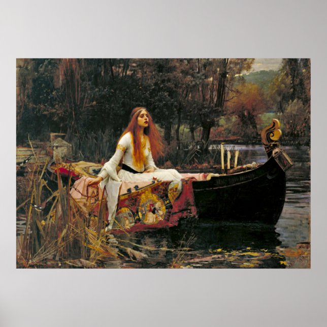 Pôster Lady Shalott 1888 (Frente)