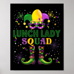 Poster Lady Squad Mardi Gras Mascarou Equipe de Trabalho 