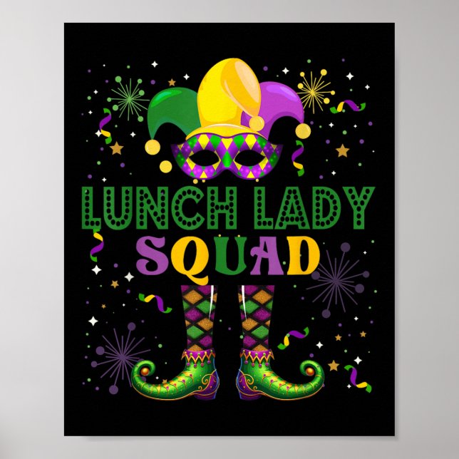 Poster Lady Squad Mardi Gras Mascarou Equipe de Trabalho  (Frente)