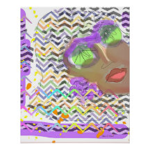 Lady Vestindo as lentes verdes