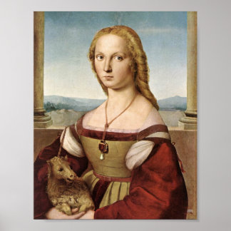 Pôster Lady with a Unicorn by Raphael Canvas Print