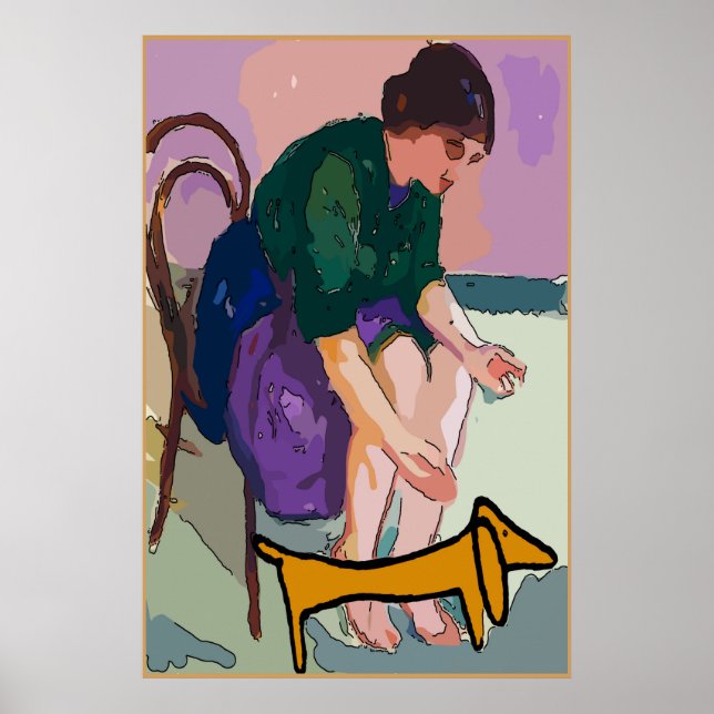 Poster Lady with Dachshund (Frente)
