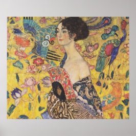 Poster Lady with Fan - Gustav Klimt