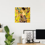 Poster Lady with Fan por Gustav Klimt<br><div class="desc">Mulher fã ( Dame mit Fächer) de Gustav Klimt,  1917/1918,  óleo na canvas.</div>