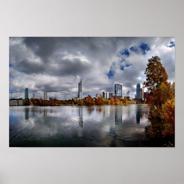 Pôster Ladybird Lake - Austin Texas Skyline 4 (Frente)