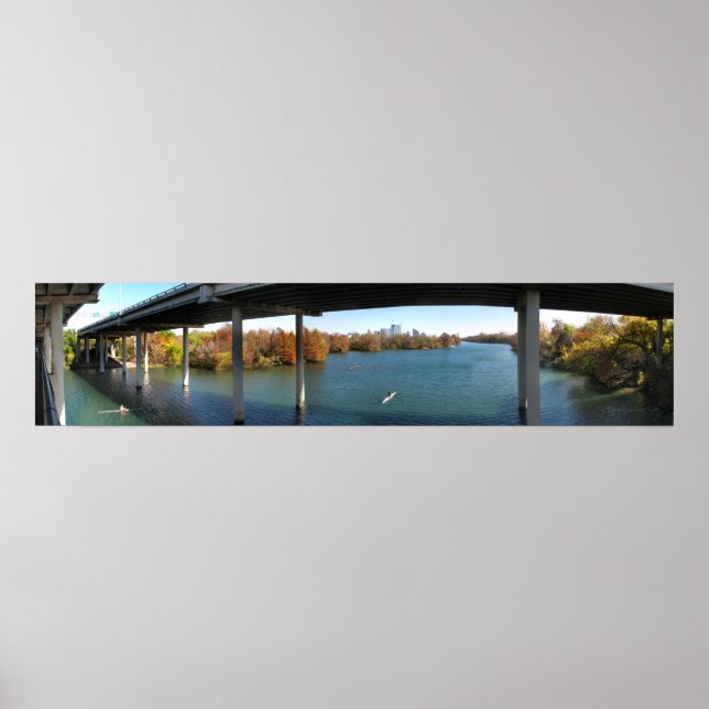 Poster Ladybird Lake Rowers - Austin Texas Skyline (Frente)