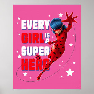 Poster Ladybug Cada garota é um super herói