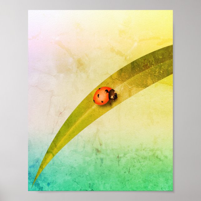 Poster Ladybug Leaf (Frente)