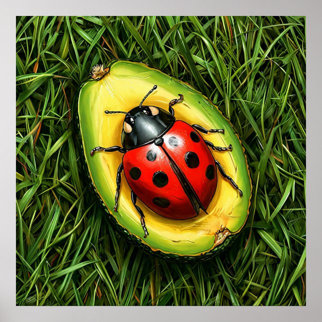 Poster Ladybug na grama (Frente)