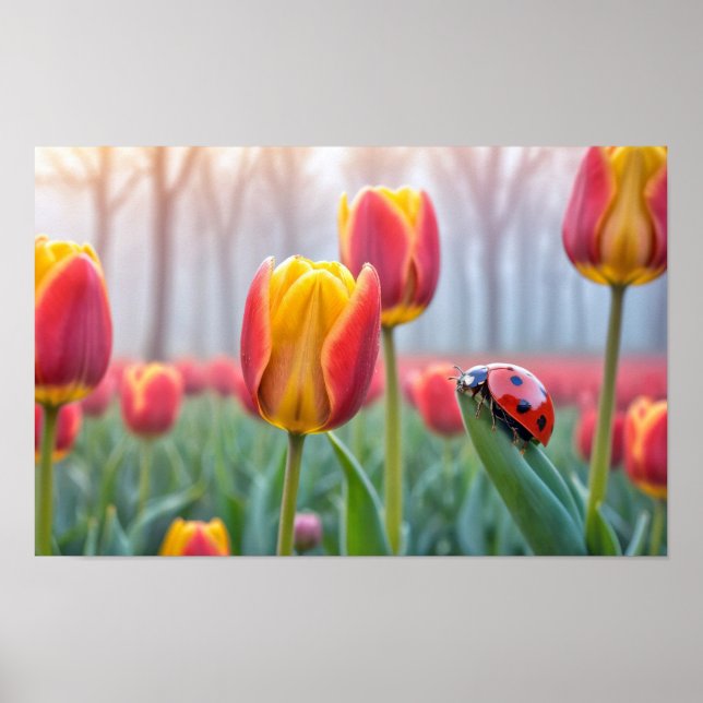 Poster Ladybug Nature Colorful Willife Serene Tranquil (Frente)