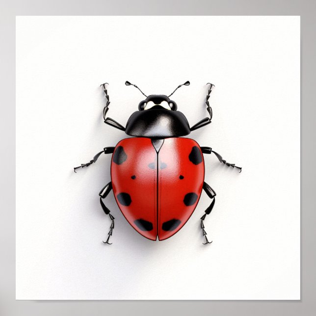 Poster Ladybug num fundo branco (Frente)