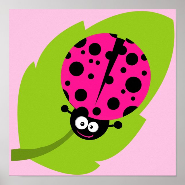 Poster Ladybug Rosa Quente (Frente)