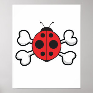 Pôster ladybug Skull e Crossbones