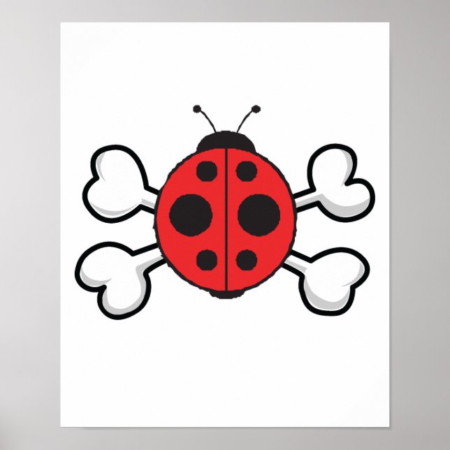 Pôster ladybug Skull e Crossbones (Frente)
