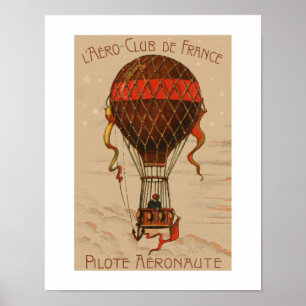 Pôster L'Aero Club de France Balão de Ar Quente