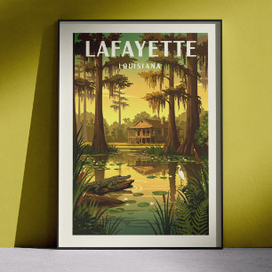 Poster Lafayette Louisiana Antigo