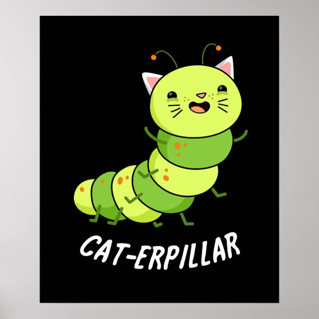 Poster Lagarta Funny Caterillar Dark BG (Frente)