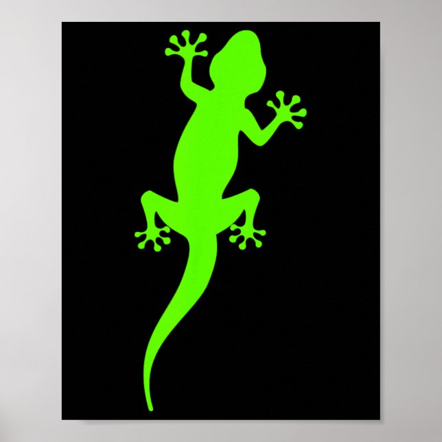 Poster Lagartixa Verde Funky Escaladora (Frente)