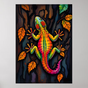Poster Lagarto Ardente – Arte da Lagartixa na Parede da N
