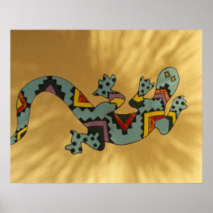 Pôster Lagarto de lagartixa pintado na parede, Tucson, Ar