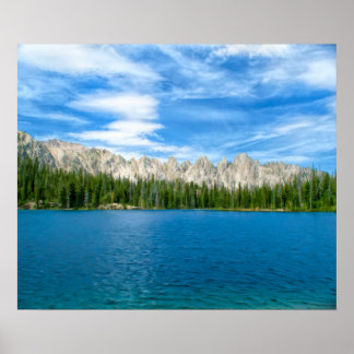 Poster Lago alpino e Sawtooths