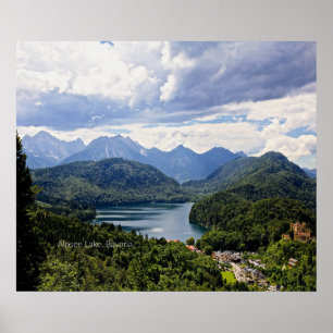 Poster Lago Alpsee, Baviera, Alemanha