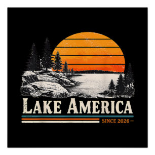 Pôster Lago América 2026 Vintage