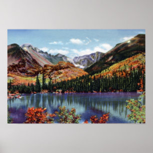 Poster Lago bear de Colorado do parque de Estes e pico