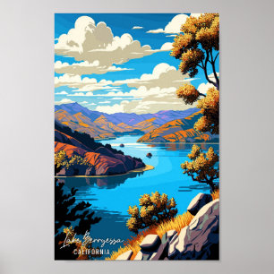 Poster Lago Berryessa California - Ilustração do Viagem n