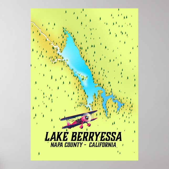 Poster Lago Berryessa Napa County, Califórnia (Frente)
