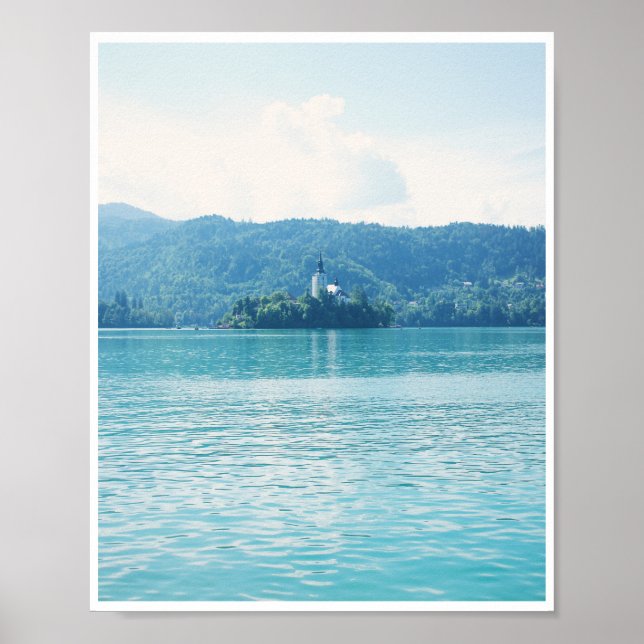 Poster Lago Bled Eslovênia - Fotografia de Paisagem Cênti (Frente)