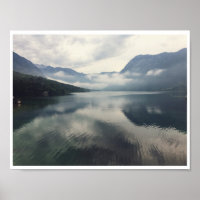Lago Bohinj Eslovênia Misty Mountain Water Photo