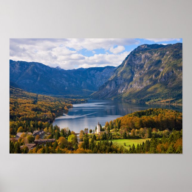 Poster Lago Bohinj na Eslovênia no outono (Frente)