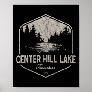 Poster Lago Center Hill Tennessee Outdoors Vintage