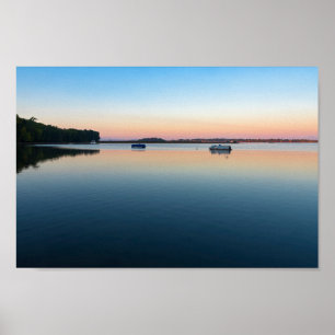Poster lago champlain sunrise na baía de santos albans