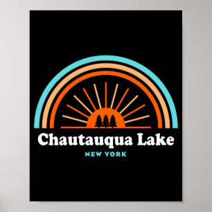 Poster Lago Chautauqua Nova York Arco-íris 