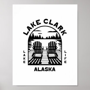 Poster Lago Clark Alasca Exteriores Antigo