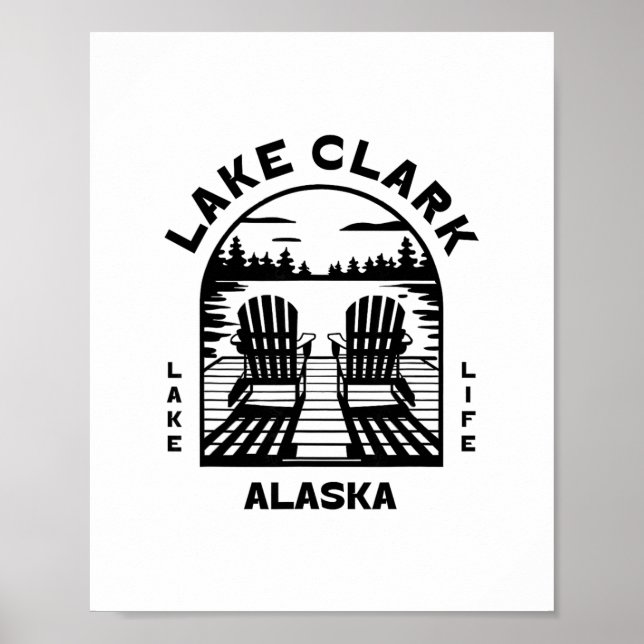 Poster Lago Clark Alasca Exteriores Antigo  (Frente)