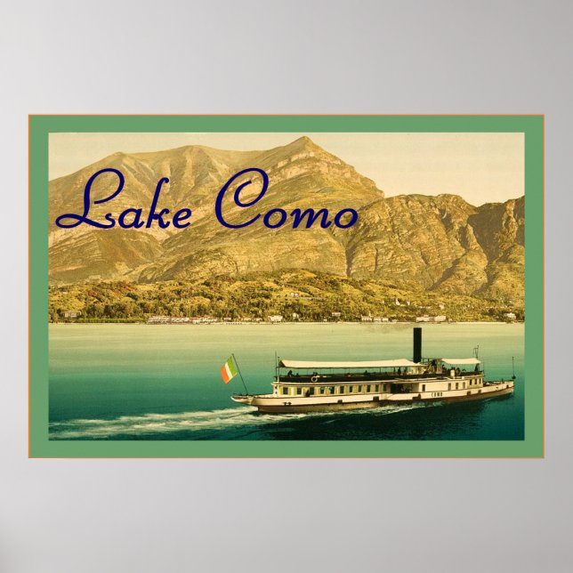 Poster Lago Como ~ Viagens vintage (Frente)