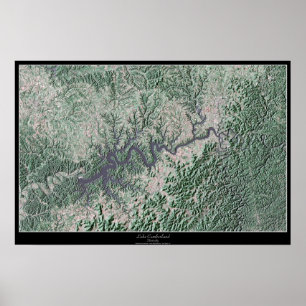 Pôster Lago Cumberland cargo satélite de Kentucky,