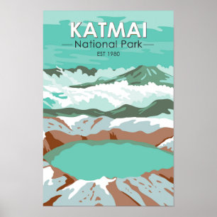 Poster Lago da Cratera do Cume do Parque Nacional Katmai