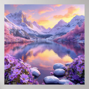 Poster Lago da Montanha ao Nascer do Sol