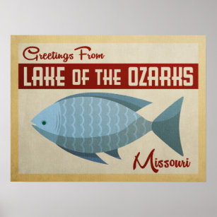 Poster Lago da Viagens vintage de Ozarks