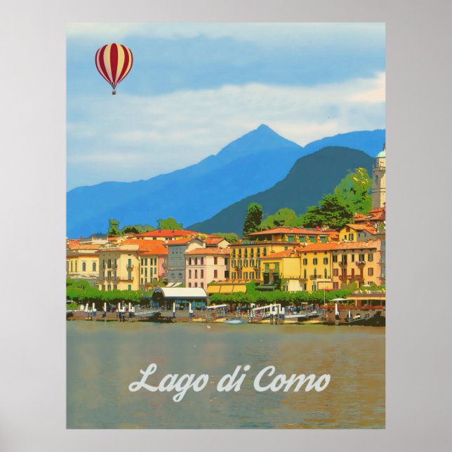 Poster Lago de Como, Itália (Frente)